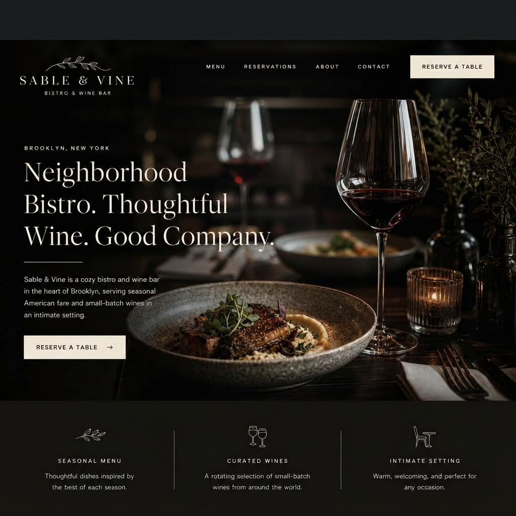 Sable & Vine — Bistro & wine bar · Brooklyn, NY